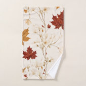 Boho esdoorn laat winterbloempatroon achter bad handdoek (Handdoek)