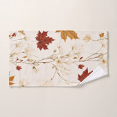 Boho esdoorn laat winterbloempatroon achter bad handdoek (Handdoek)