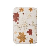 Boho esdoorn laat winterbloempatroon achter badmat (Voorkant Verticaal)