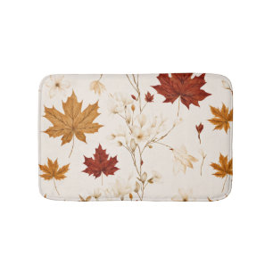 Boho esdoorn laat winterbloempatroon achter badmat