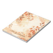 Boho esdoorn sinaasappel Herfstbladeren custom Notitieblok (Linkerzijde)