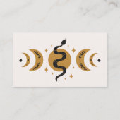 Boho Esoteric Snake and Moon Phases Visitekaartje (Achterkant)