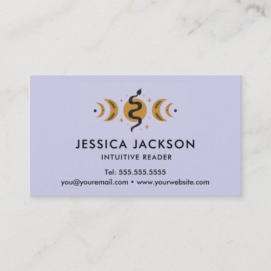 Boho Esoteric Snake and Moon Phases Visitekaartje (Voorkant)