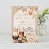 Boho Espresso Martini Latte Volwassene Fun Verjaar Kaart (Staand voorkant)