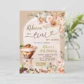 Boho Espresso Martini Tini Bit Ouder Verjaardag Kaart (Staand voorkant)