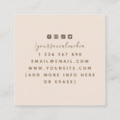 Boho esthetics Girl Body Silhouette Social Media Vierkante Visitekaartje (Achterkant)