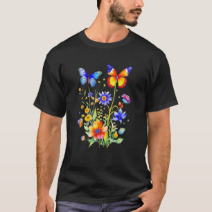 Boho Esthetiek Schattige Wildbloemen  Watercolo T-shirt