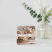 Boho | esthetisch | gedroogde bloem | Visitekaartj Vierkante Visitekaartje (Staand voorkant)