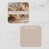 Boho | esthetisch | gedroogde bloem | Visitekaartj Vierkante Visitekaartje (Voorkant / Achterkant)