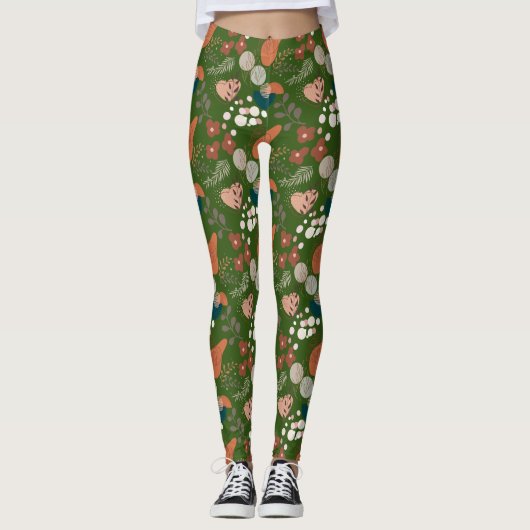 BOHO Esthetisch Patroon A10 D Groen BG Leggings (Voorkant)
