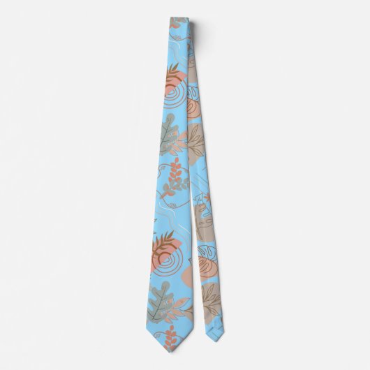 BOHO esthetisch patroon A11 L blauw BG Stropdas (Voorkant)