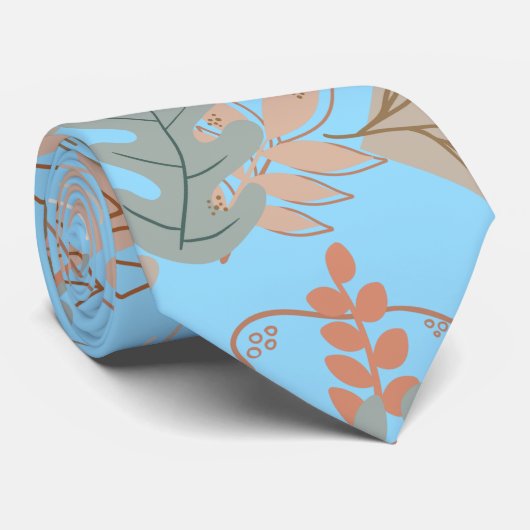 BOHO esthetisch patroon A11 L blauw BG Stropdas (Opgerold)