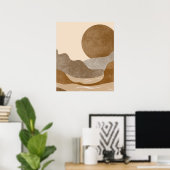 Boho esthetische berglandschap moderne kunst poster (Thuiskantoor)