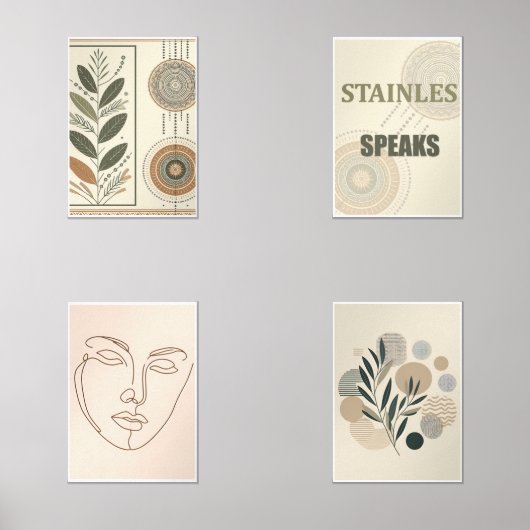 Boho Esthetische Lijst Set - Minimale Print Set (Voorkant)