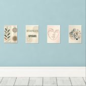 Boho Esthetische Lijst Set - Minimale Print Set (Houten vloer)