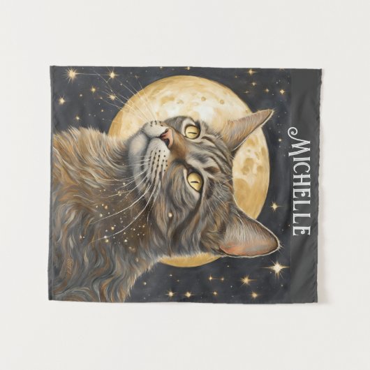 Boho esthetische mooie kerstkat wandkleed (Voorkant (horizontaal))