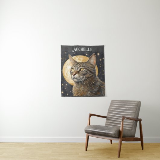 Boho esthetische mooie kerstkat wandkleed (In situ)