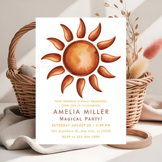 Boho Esthetische Regenboog Feest Kaart