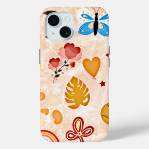 Boho Esthetische Stickers Collage Telefoonhoes iPhone 15 Case