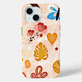 Boho Esthetische Stickers Collage Telefoonhoes iPhone 15 Case