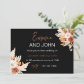 Boho Esthetische Waterverf Fall Wedding Invitation Kaart (Staand voorkant)