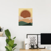 Boho esthetische zonsondergang moderne kunst poster (Thuiskantoor)