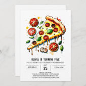 Boho Eten Pizza Verjaardag Kaart (Voorkant / Achterkant)