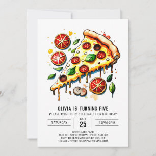 Boho Eten Pizza Verjaardag Kaart