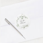 Boho Etheral Garden Greenery Botanical Wedding Ronde Sticker<br><div class="desc">Deze sticker heeft een mooie boho-appel met een dromige en etherische tuingroenery van bladeren, veerboten en wijnstokken rond de bruid- en groomnamen. Pas de namen van de bruid en de bruidegom aan of elke gewenste tekst aan. Deze stickers zijn verkrijgbaar in 2 maten. De kleinere 1/2 duim diameter is een...</div>