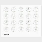 Boho Etheral Garden Greenery Botanical Wedding Ronde Sticker (Vel)