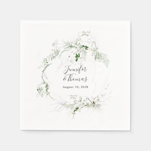 Boho Etheral Greenery Botanical Wedding Servet (Voorkant)