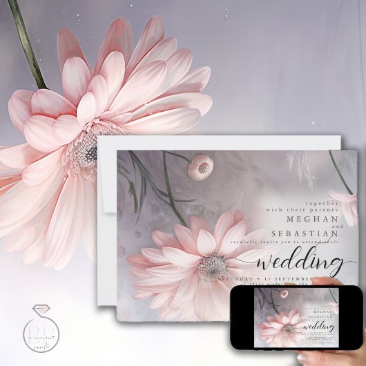 Boho Ethische Roze Madeliefjes 2 Kaart