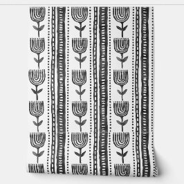 Boho Etnisch Behang – Zwart & Wit Wall Decor