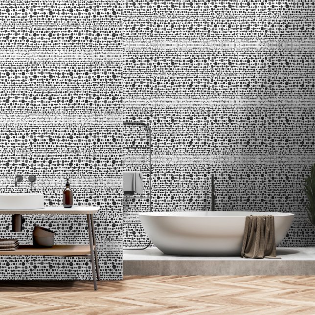 Boho Etnisch Behang – Zwart & Wit Wall Decor (Badkamer)
