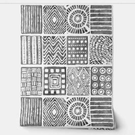 Boho Etnisch Behang – Zwart & Wit Wall Decor