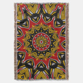 Boho Etnisch Geïnspireerde Mozaïek Mandala Kunst Deken (Voorkant Verticaal)
