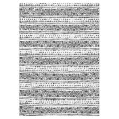Boho Etnisch Tafelkleed – Tribal Zwart & Wit (Voorkant)