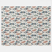 Boho Etnische Authentieke Tribal Native veren pijl Fleece Deken (Voorkant (Horizontaal))