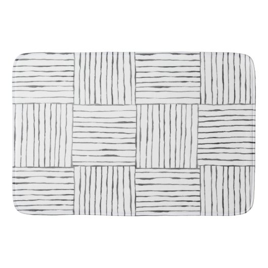 Boho Etnische Badmat – Zwart-wit ontwerp (Voorkant)