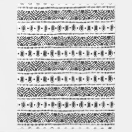 Boho Etnische Fleece Deken – Zwart & Wit