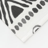 Boho Etnische Fleece Deken – Zwart & Wit (Hoek)