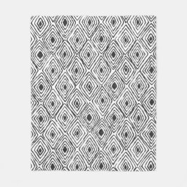 Boho Etnische Fleece Deken – Zwart & Wit