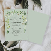 Boho Eucalyptus Arch Sage Green Rustic Wedding Kaart