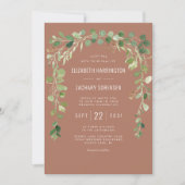 Boho Eucalyptus Arch Terracotta Rustic Wedding Kaart (Voorkant)
