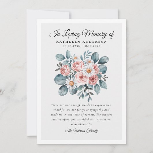 Boho Eucalyptus begrafenismonument Bedankkaart (Voorkant)