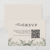 Boho Eucalyptus Bladeren Bruiloft RSVP Kaartje (Voorkant / Achterkant)