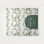 Boho Eucalyptus Boog Bruidsfeest Achtergrond Wandkleed (Voorkant (horizontaal))