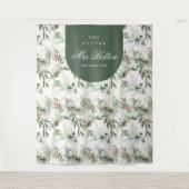 Boho Eucalyptus Boog Bruidsfeest Achtergrond Wandkleed (Voorkant)