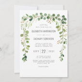 Boho Eucalyptus Boog Bruiloft Kaart (Voorkant)