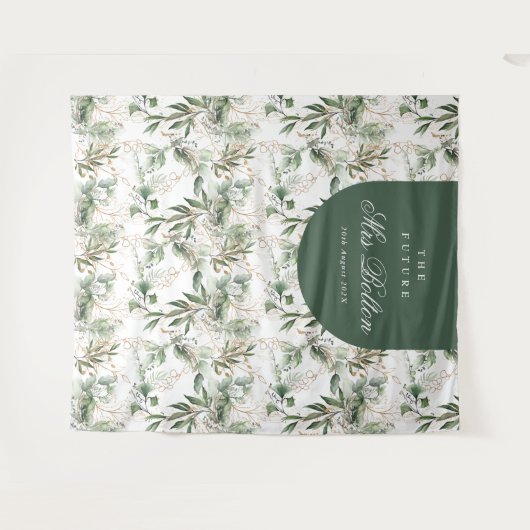 Boho Eucalyptus Boog Pampas Bruidsfeest Achtergron Wandkleed (Voorkant (horizontaal))